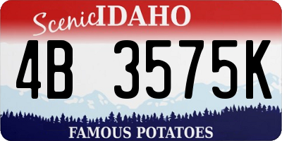 ID license plate 4B3575K