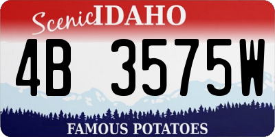 ID license plate 4B3575W