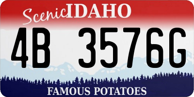 ID license plate 4B3576G