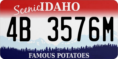 ID license plate 4B3576M