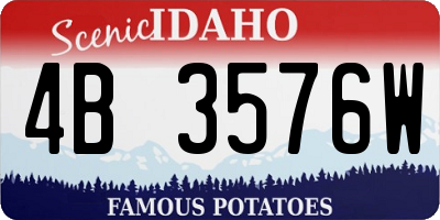 ID license plate 4B3576W