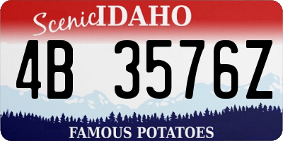 ID license plate 4B3576Z