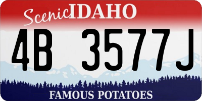 ID license plate 4B3577J