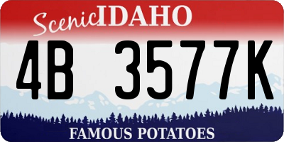 ID license plate 4B3577K