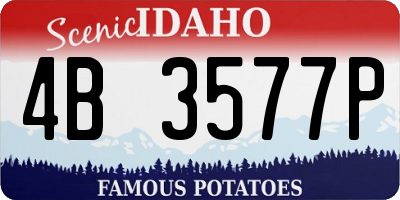 ID license plate 4B3577P