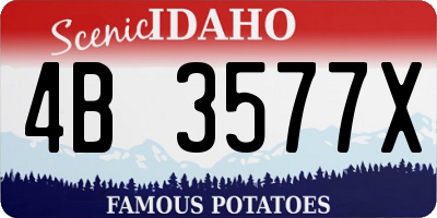 ID license plate 4B3577X