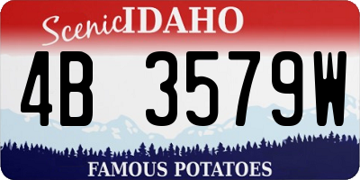 ID license plate 4B3579W