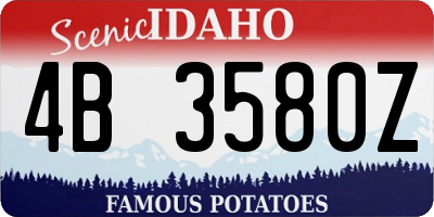 ID license plate 4B3580Z