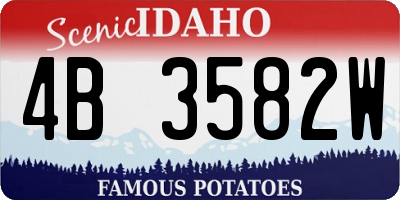 ID license plate 4B3582W