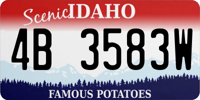 ID license plate 4B3583W