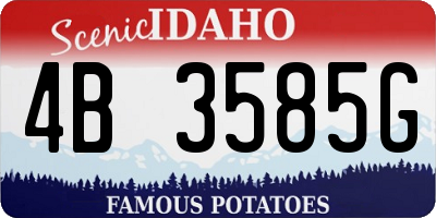 ID license plate 4B3585G