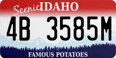 ID license plate 4B3585M