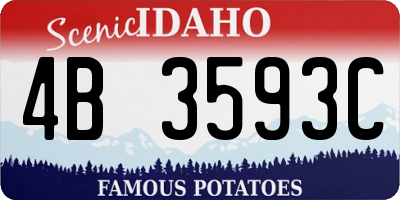 ID license plate 4B3593C