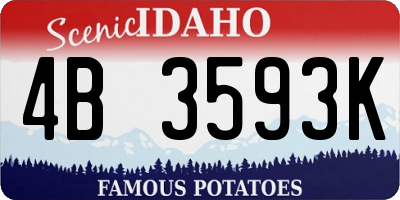 ID license plate 4B3593K