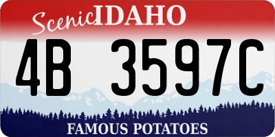 ID license plate 4B3597C