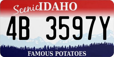 ID license plate 4B3597Y