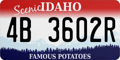 ID license plate 4B3602R