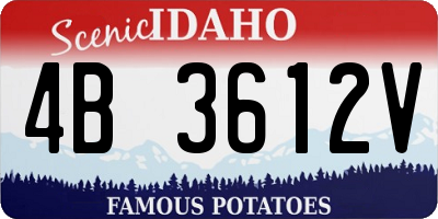 ID license plate 4B3612V