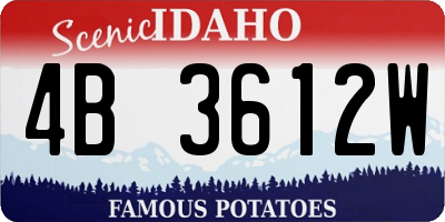 ID license plate 4B3612W