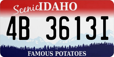 ID license plate 4B3613I