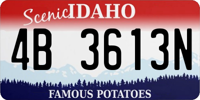 ID license plate 4B3613N