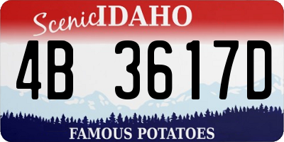 ID license plate 4B3617D