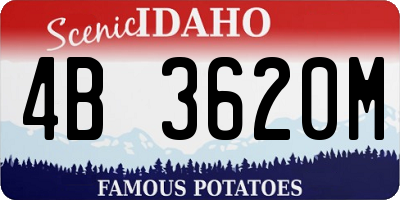 ID license plate 4B3620M