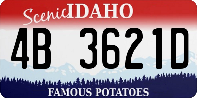 ID license plate 4B3621D