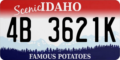 ID license plate 4B3621K