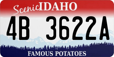 ID license plate 4B3622A