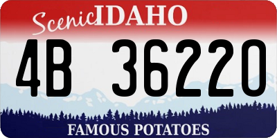 ID license plate 4B3622O