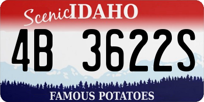 ID license plate 4B3622S