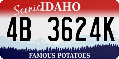 ID license plate 4B3624K