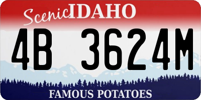 ID license plate 4B3624M