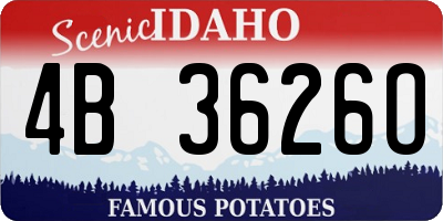 ID license plate 4B3626O