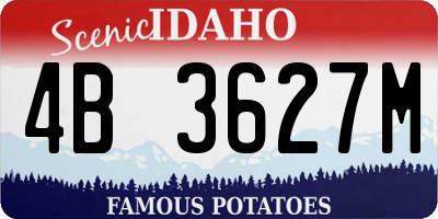 ID license plate 4B3627M