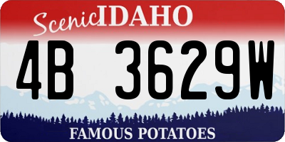 ID license plate 4B3629W