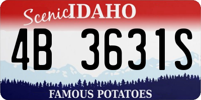 ID license plate 4B3631S
