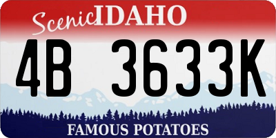 ID license plate 4B3633K