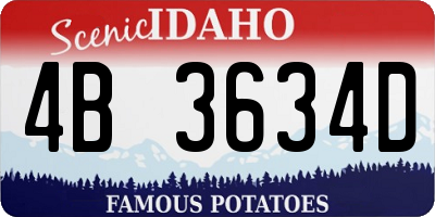 ID license plate 4B3634D