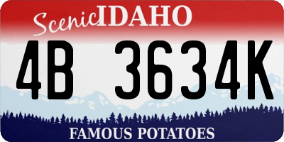 ID license plate 4B3634K