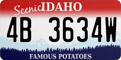 ID license plate 4B3634W