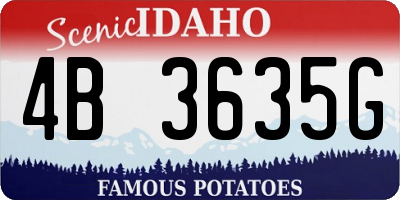 ID license plate 4B3635G