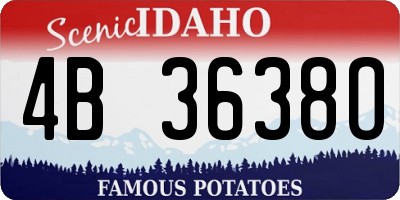 ID license plate 4B3638O