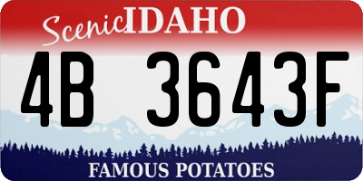 ID license plate 4B3643F