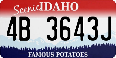 ID license plate 4B3643J