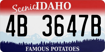 ID license plate 4B3647B