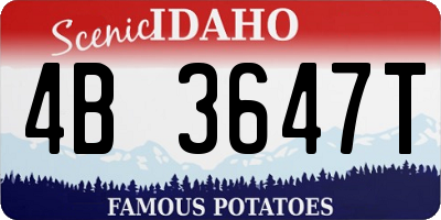 ID license plate 4B3647T