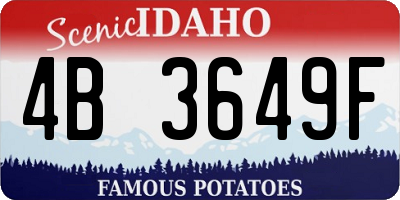 ID license plate 4B3649F