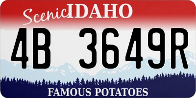 ID license plate 4B3649R